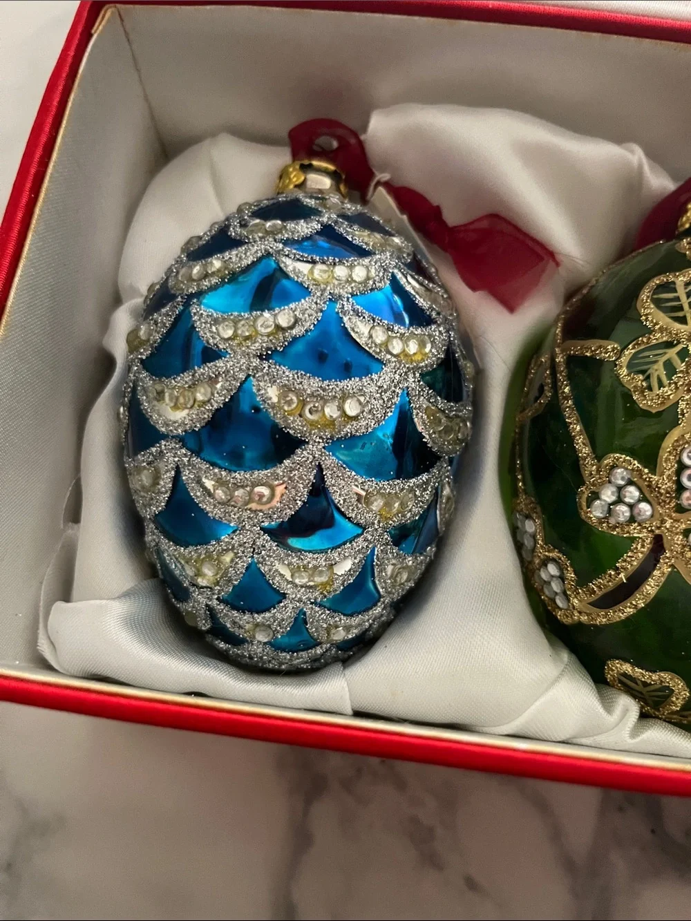 Joan Rivers Classic Russian Fabergé inspired Egg ornaments set of four